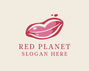 Red Beauty Lipstick logo design