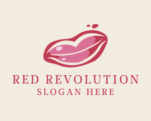 Red Beauty Lipstick logo design