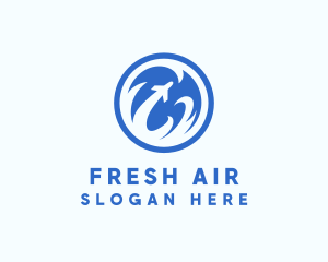 Blue Aviation Airplane logo design