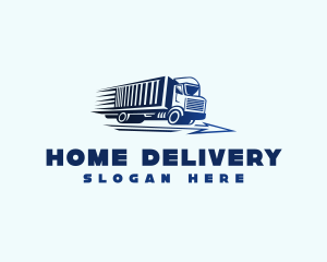 Logistics Import Truck Transport logo design