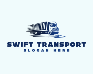 Logistics Import Truck Transport logo design