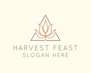 Floral Leaf Triangle logo design