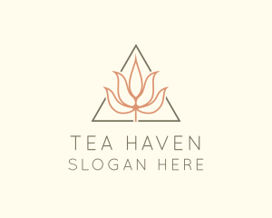 Floral Leaf Triangle logo design