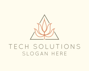 Herbal - Floral Leaf Triangle logo design