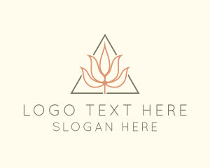 Mill - Floral Leaf Triangle logo design