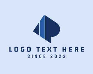 Shatter - Diamond Tech Letter P logo design