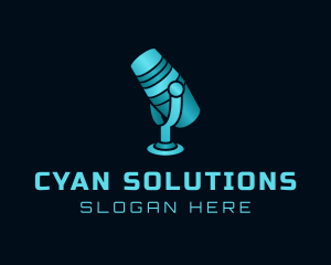 Cyan - Sound Recorder Microphone logo design