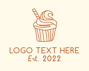 Lineart - Sweet Pastry Cupcake logo design