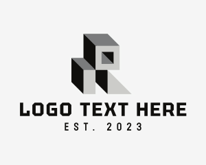 Three Dimension - 3D Application Letter R logo design