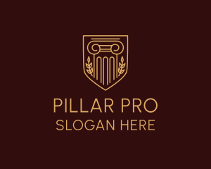 Greek Pillar Shield logo design