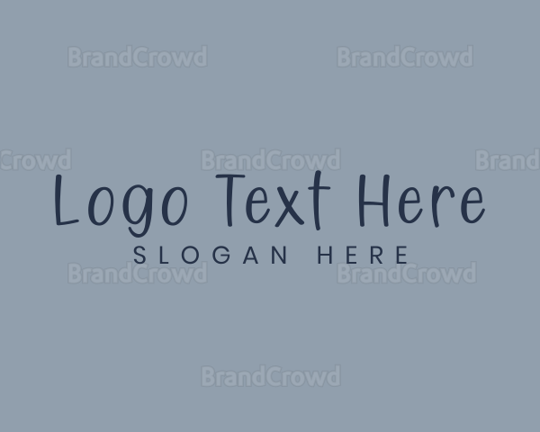 Blue Handwritten Business Logo