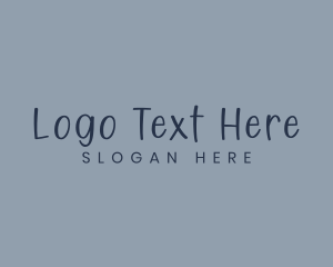 Crafting - Blue Handwritten Business logo design