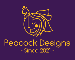 Golden Girl Peacock logo design