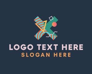 Active - Pop Art Letter X logo design