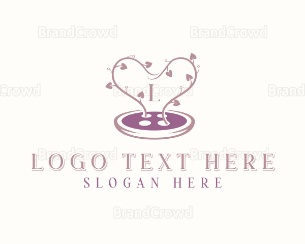 Heart Button Handmade Logo