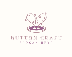Button - Heart Button Handmade logo design