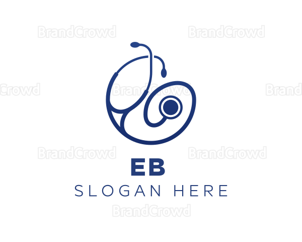 Blue Medical Stethoscope Logo