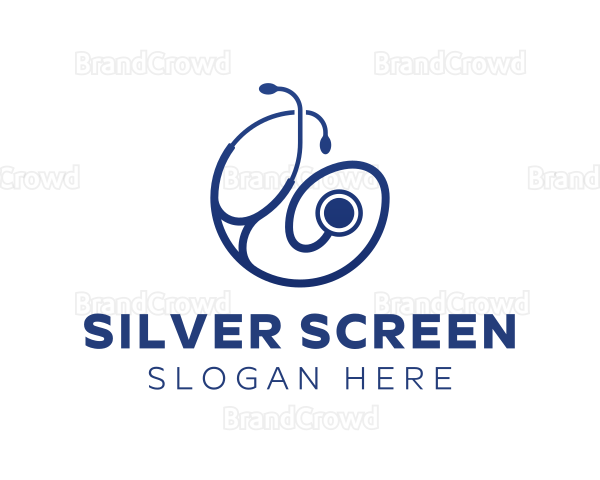 Blue Medical Stethoscope Logo