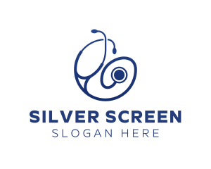 Blue Medical Stethoscope Logo