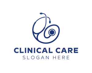 Clinical - Blue Medical Stethoscope logo design