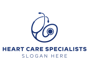 Cardiologist - Blue Medical Stethoscope logo design