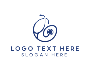 Blue Medical Stethoscope logo design