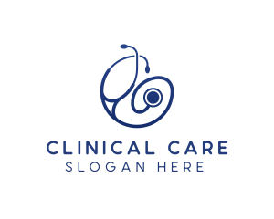 Blue Medical Stethoscope logo design