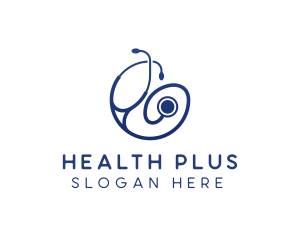 Blue Medical Stethoscope logo design