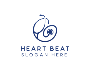 Stethoscope - Blue Medical Stethoscope logo design