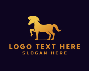 Black And Gold - Golden Horse Equestrian logo design