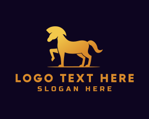 Gold - Golden Horse Equestrian logo design