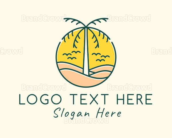 Palm Tree Beach Logo