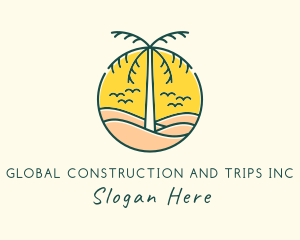 Palm Tree Beach Logo