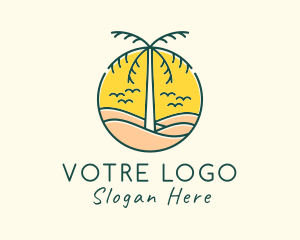 Palm Tree Beach Logo