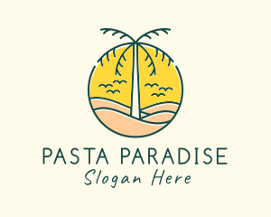 Palm Tree Beach logo design