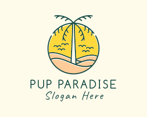 Palm Tree Beach logo design