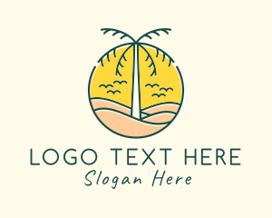 Palm Tree Beach Logo