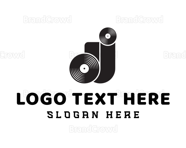 Vintage Retro vinyl Records Logo