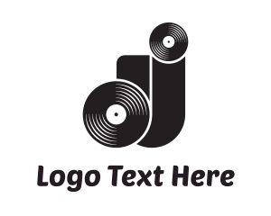 Disc Jockey - DJ Vinyl Disc Letters logo design