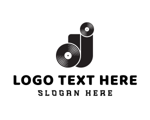 Black And White - Vintage Retro vinyl Records logo design