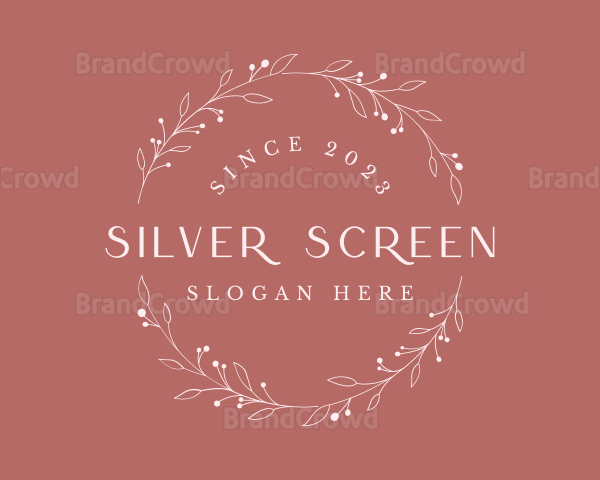 Feminine Floral Wreath Logo