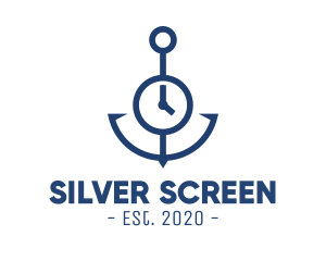 Sailor - Blue Clock Anchor logo design