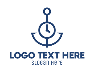 Blue Clock Anchor Logo