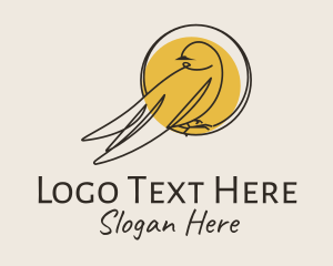 Vet - Yellow Perched Bird logo design