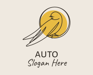 Yellow Perched Bird Logo