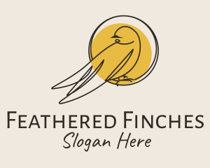 Yellow Perched Bird logo design