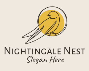 Yellow Perched Bird logo design