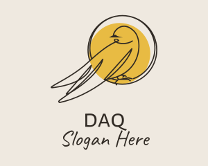 Yellow Perched Bird logo design