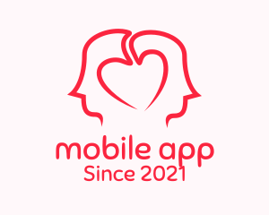 Dating Site - Abstract Heart Couple logo design
