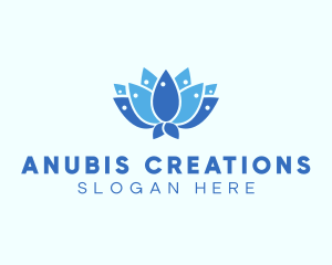 Fish Lotus Flower logo design